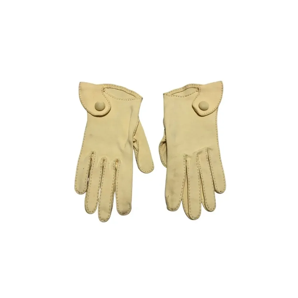 Yellow Fashion Gloves Aris Of Paris Vintage 1960s Button Cuff Small Wrist